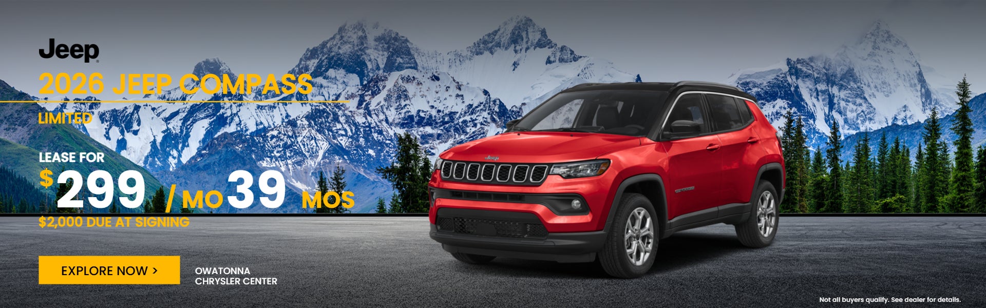 2026 Jeep Compass Limited Lease $299/mo