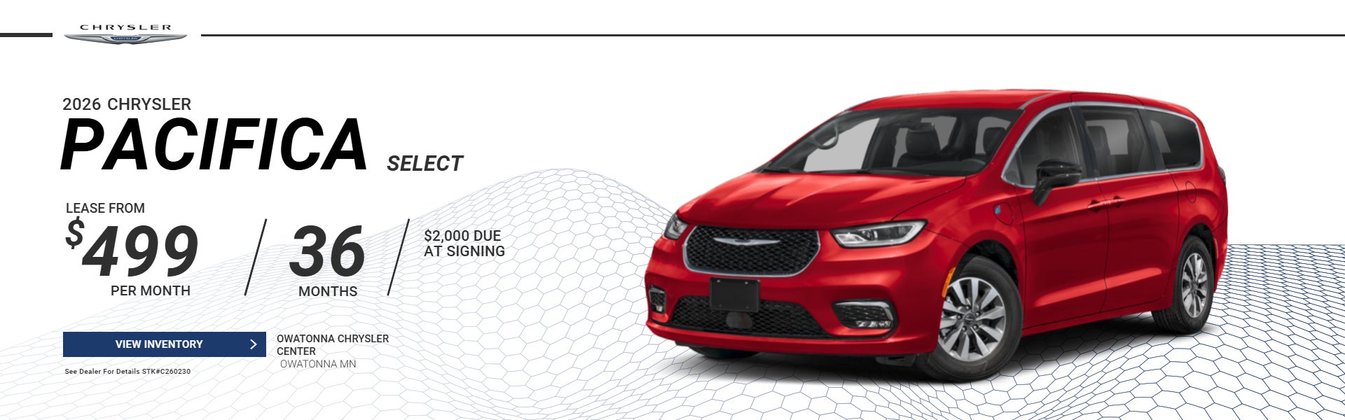 2026 Chrysler Pacifica Select Lease 